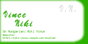vince niki business card